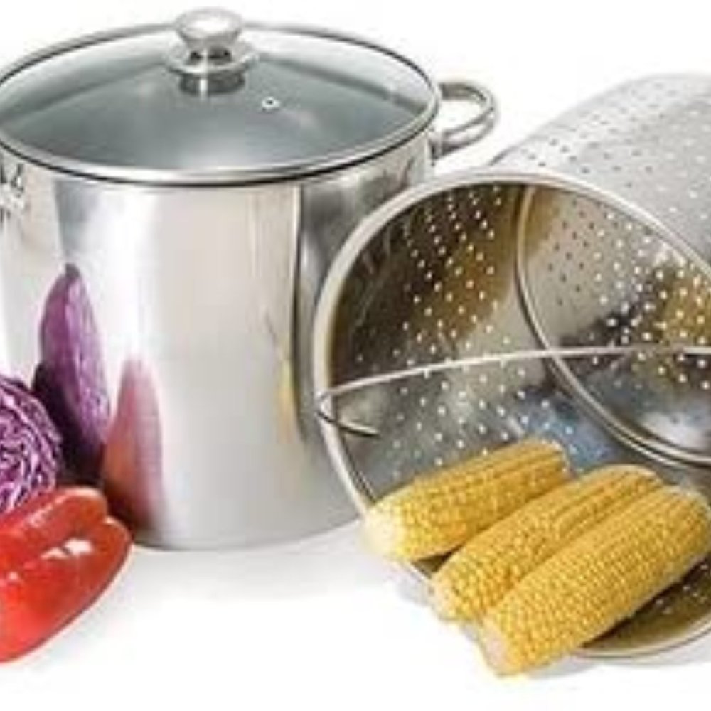 20 Qt Jumbo Multi Stock Pot Steamer Cooker 3pc. Se